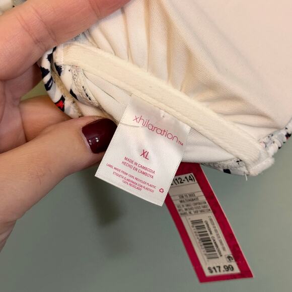 Xhilaration 2pc Bikini Set Girls 12-14 XL White Multicolor Padded Chic Beach NWT - Picture 12 of 16